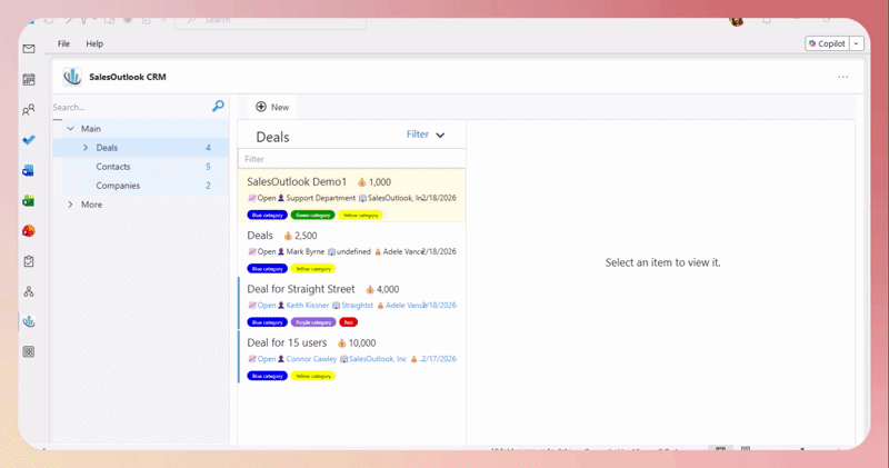 CRM Embedded in Outlook